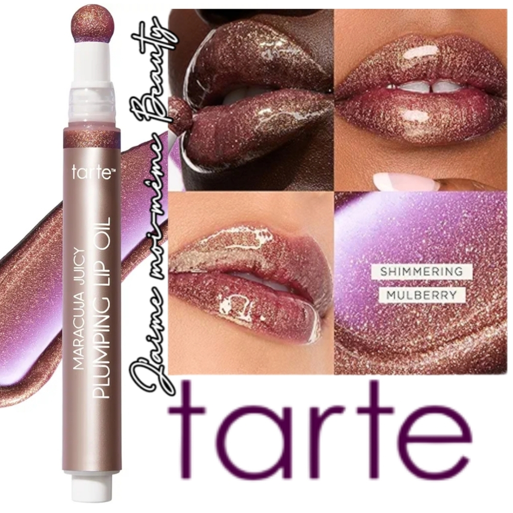 Tarte Shimmering Mulberry Shimmerglass Plumping Lip oil In Mulberry (Holo Purple